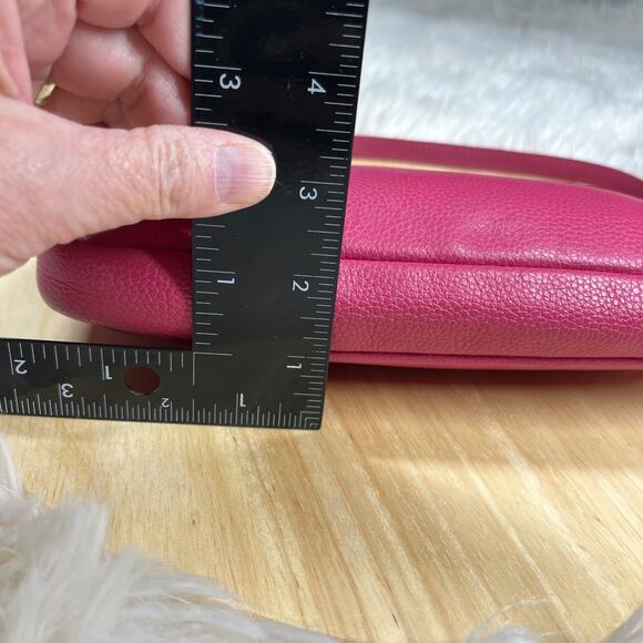 Longchamp Leather Shoulder Bag Iconic Style Women Purse Magenta Equestrian Small - Picture 7 of 16